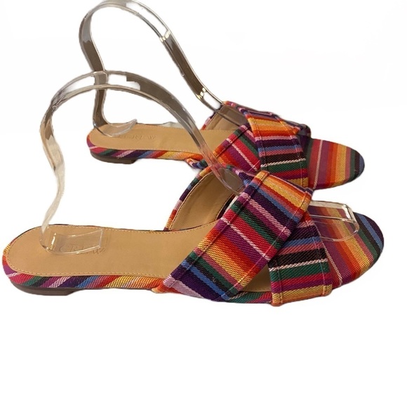 J Crew Cora Crisscross Sandals Rainbow Boho Women’s Size 9 1/2. - Picture 3 of 7